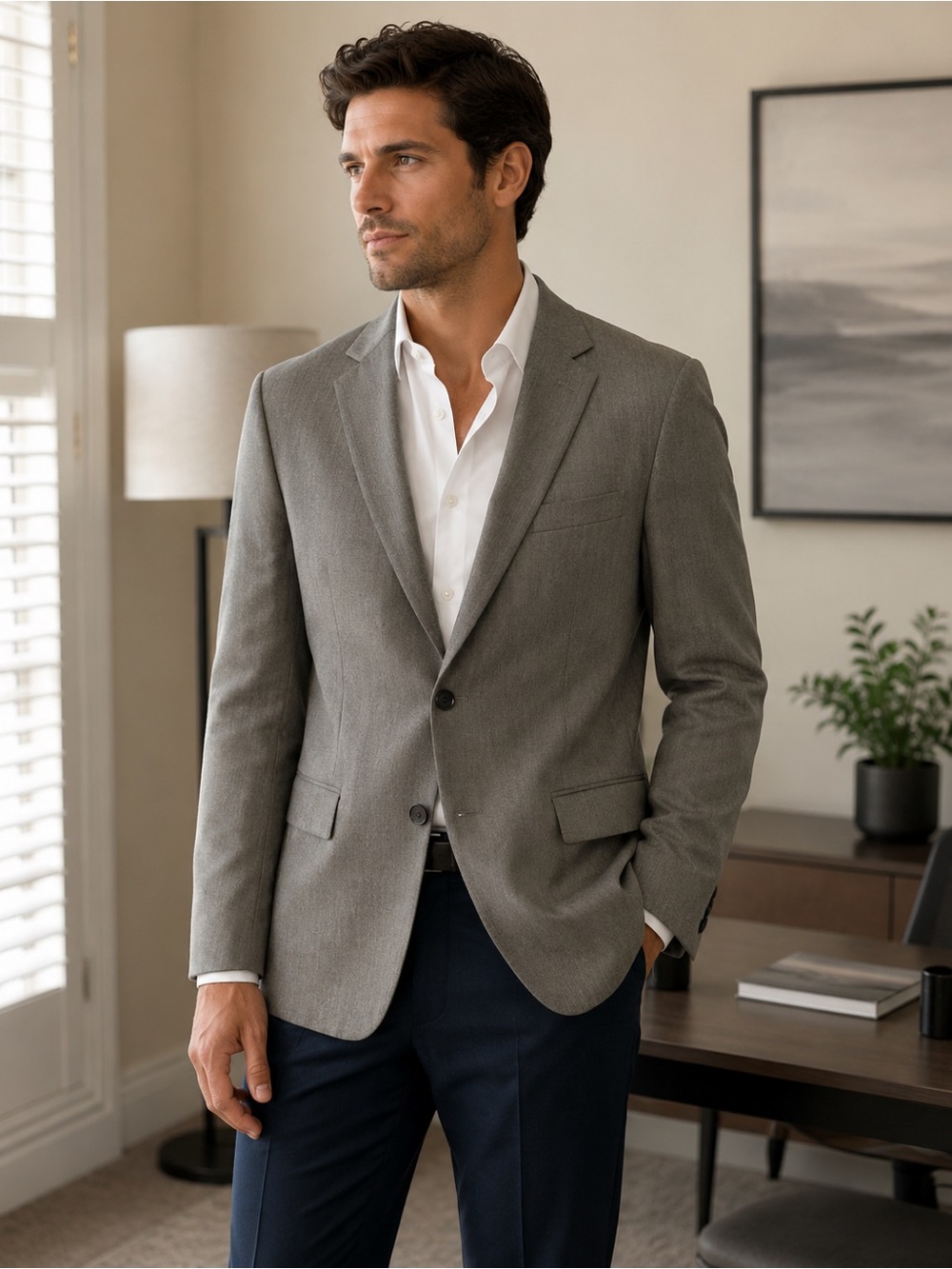 👓👓🔥Alfani Light Gray Men's Blazer